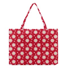 Daisy Dots Red Medium Tote Bag by snowwhitegirl