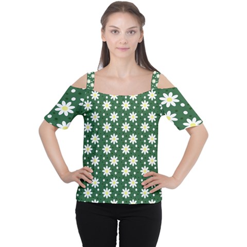 Daisy Dots Green Cutout Shoulder Tee by snowwhitegirl