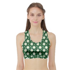 Daisy Dots Green Sports Bra With Border by snowwhitegirl