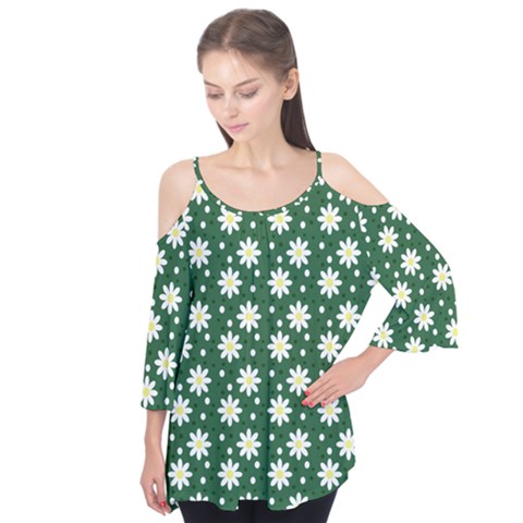 Daisy Dots Green Flutter Tees by snowwhitegirl