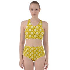 Daisy Dots Yellow Racer Back Bikini Set