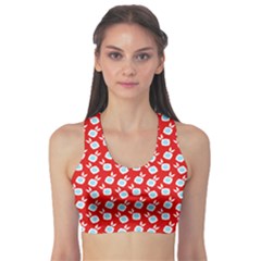 Square Flowers Red Sports Bra by snowwhitegirl