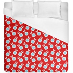 Square Flowers Red Duvet Cover (king Size) by snowwhitegirl