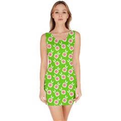 Square Flowers Green Bodycon Dress by snowwhitegirl