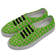 Square Flowers Green Men s Classic Low Top Sneakers by snowwhitegirl