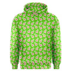 Square Flowers Green Men s Overhead Hoodie