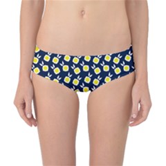 Square Flowers Navy Blue Classic Bikini Bottoms by snowwhitegirl