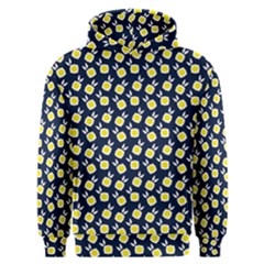 Square Flowers Navy Blue Men s Overhead Hoodie