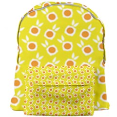 Square Flowers Yellow Giant Full Print Backpack