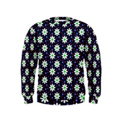 Daisy Dots Navy Blue Kids  Sweatshirt by snowwhitegirl