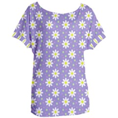 Daisy Dots Violet Women s Oversized Tee