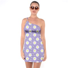 Daisy Dots Violet One Soulder Bodycon Dress by snowwhitegirl