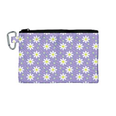 Daisy Dots Violet Canvas Cosmetic Bag (medium)