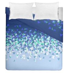 Blue Disintegrate Duvet Cover Double Side (queen Size) by jumpercat