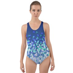 Blue Disintegrate Cut-out Back One Piece Swimsuit