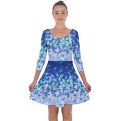 Blue Disintegrate Quarter Sleeve Skater Dress by jumpercat