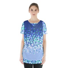 Blue Disintegrate Skirt Hem Sports Top by jumpercat