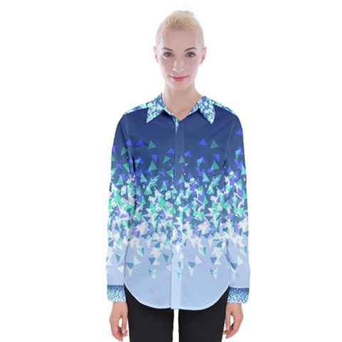 Blue Disintegrate Womens Long Sleeve Shirt by jumpercat