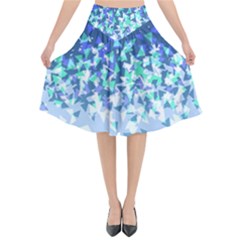 Blue Disintegrate Flared Midi Skirt by jumpercat