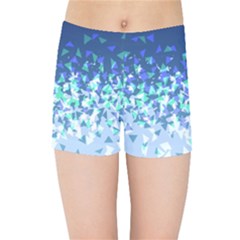 Blue Disintegrate Kids Sports Shorts by jumpercat