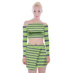 Color Line 2 Off Shoulder Top With Mini Skirt Set by jumpercat