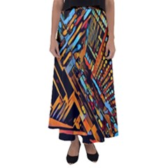 City Scape Flared Maxi Skirt by NouveauDesign