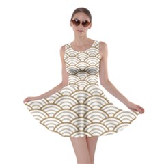 Gold,white,art Deco,vintage,shell Pattern,asian Pattern,elegant,chic,beautiful Skater Dress by NouveauDesign