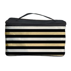 Black And Gold Stripes Cosmetic Storage Case by jumpercat