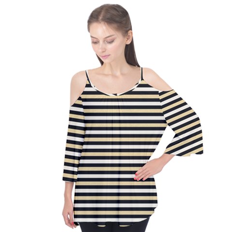 Black And Gold Stripes Flutter Tees by jumpercat