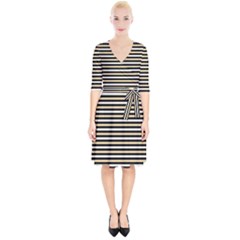 Black And Gold Stripes Wrap Up Cocktail Dress by jumpercat