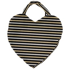 Black And Gold Stripes Giant Heart Shaped Tote