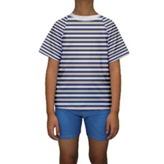 Royal Gold Classic Stripes Kids  Short Sleeve Swimwear by jumpercat