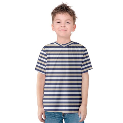 Royal Gold Classic Stripes Kids  Cotton Tee by jumpercat