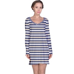 Royal Gold Classic Stripes Long Sleeve Nightdress by jumpercat