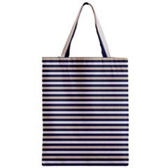 Royal Gold Classic Stripes Zipper Classic Tote Bag by jumpercat