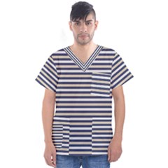 Royal Gold Classic Stripes Men s V-neck Scrub Top