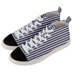 Royal Gold Classic Stripes Men s Mid-top Canvas Sneakers