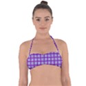 Purple Tartan Halter Bandeau Bikini Top View1