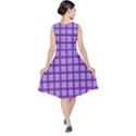 Purple Tartan V-Neck Midi Sleeveless Dress  View2