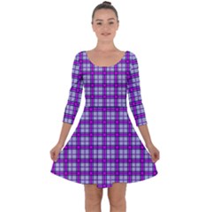 Purple Tartan Quarter Sleeve Skater Dress by jumpercat