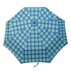 Sea Tartan Folding Umbrellas by jumpercat