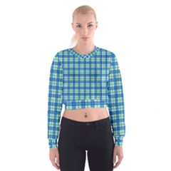 Sea Tartan Cropped Sweatshirt by jumpercat