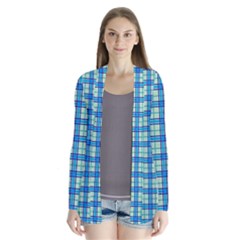 Sea Tartan Drape Collar Cardigan by jumpercat