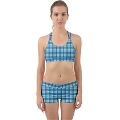 Sea Tartan Back Web Sports Bra Set