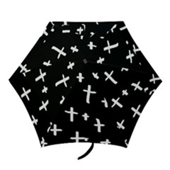 White Cross Mini Folding Umbrellas