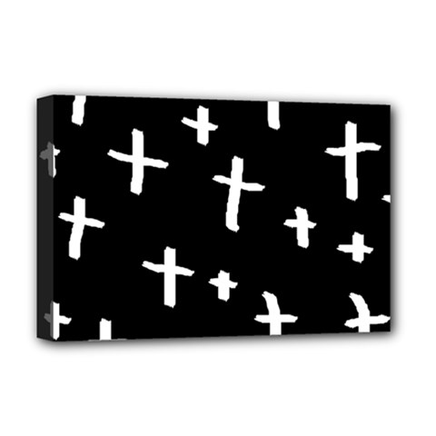 White Cross Deluxe Canvas 18  X 12   by snowwhitegirl