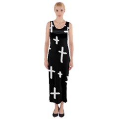 White Cross Fitted Maxi Dress by snowwhitegirl