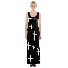 White Cross Maxi Thigh Split Dress by snowwhitegirl