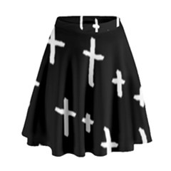 White Cross High Waist Skirt by snowwhitegirl