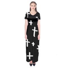 White Cross Short Sleeve Maxi Dress by snowwhitegirl